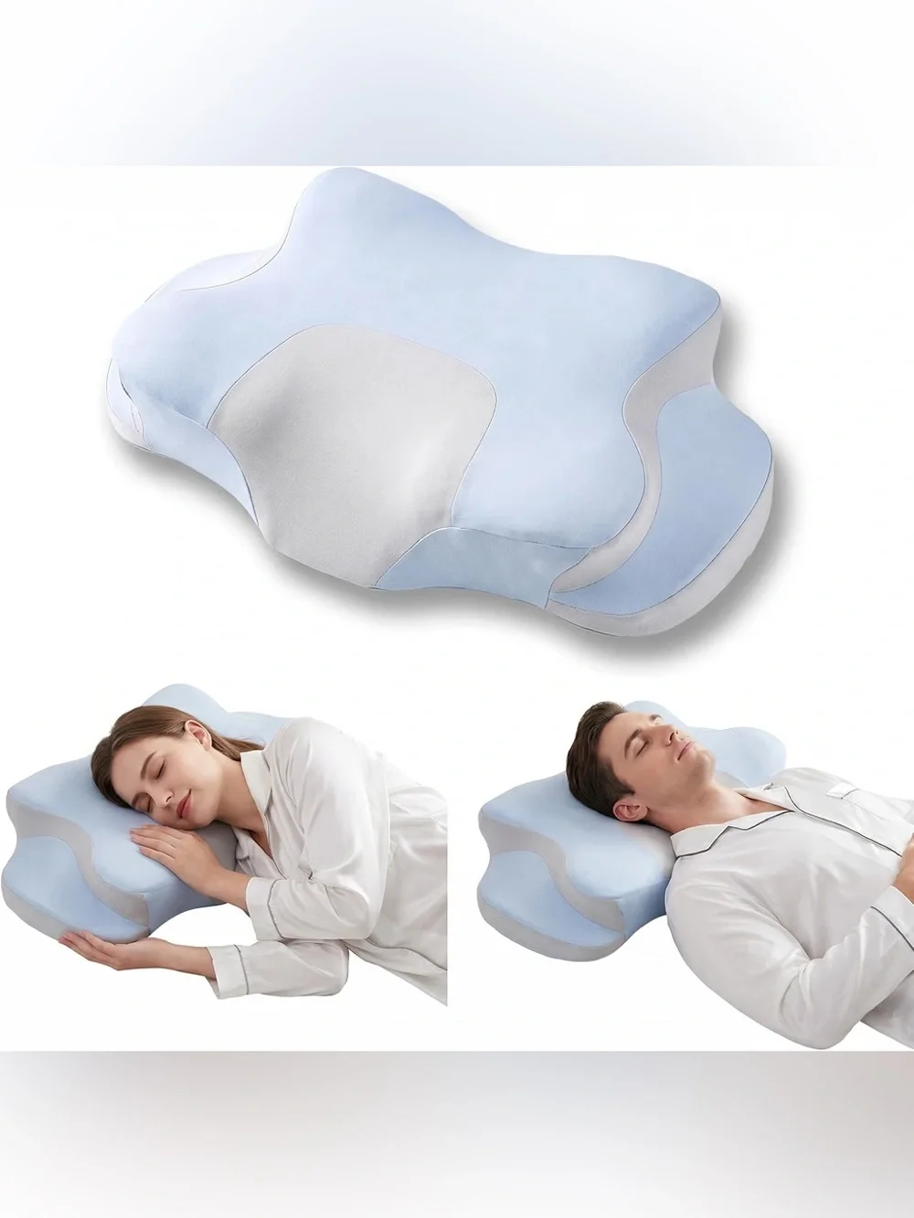 Memory Foam Cervical Pillow, 24.4 * 16.4in,